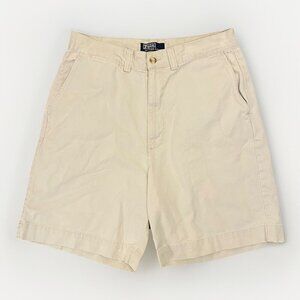 Polo Ralph Lauren Men's Chino Shorts Size 32 Ivory Cotton 8" Inseam Pockets EUC